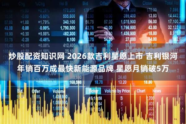 炒股配资知识网 2026款吉利星愿上市 吉利银河年销百万成最快新能源品牌 星愿月销破5万